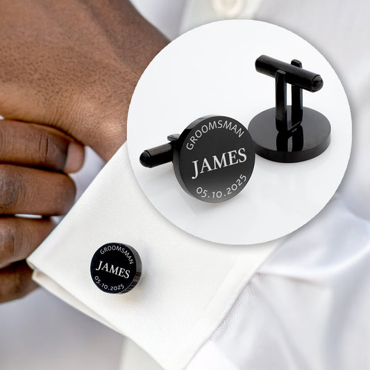 Custom Cuff Links for Groom - Personalized Wedding Cufflink