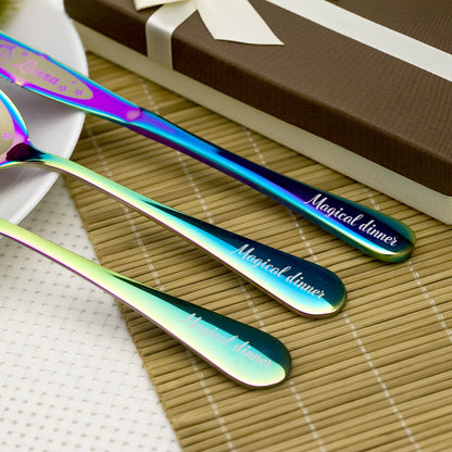 Personalized kids cutlery with engraved name- Unicorn Gifts