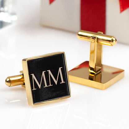 Custom wedding cufflinks - engraved groom gift