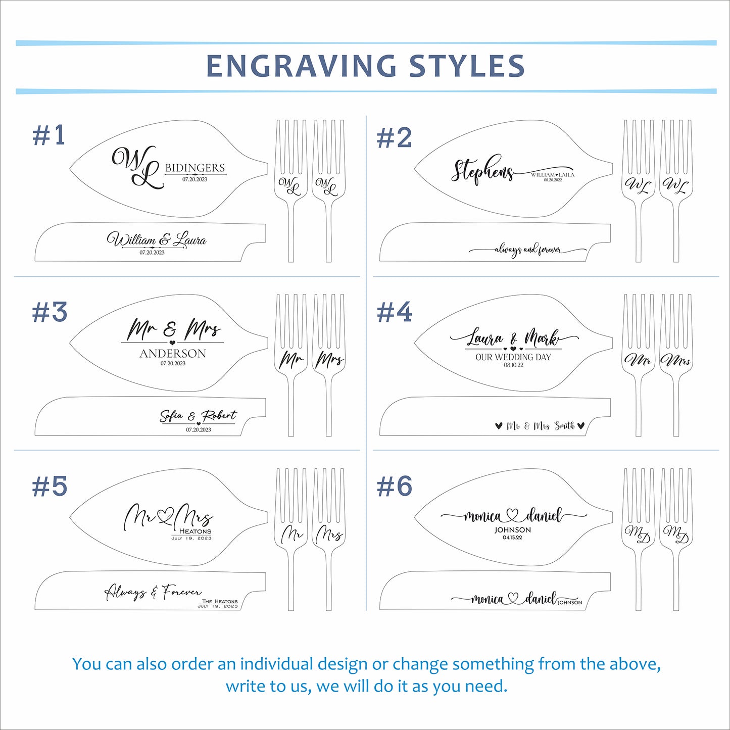 Wedding Cake Cutting Set with Forks