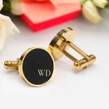 Custom wedding cufflinks - engraved groom gift