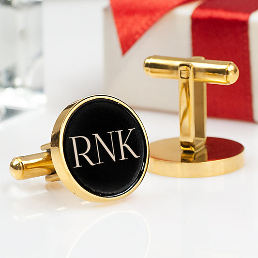 Custom wedding cufflinks - engraved groom gift