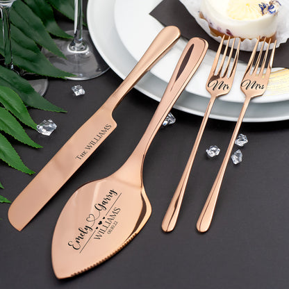 Wedding cake cutting set engraved - Wedding ceremony Cake Cutting Set Server Keepsake gift